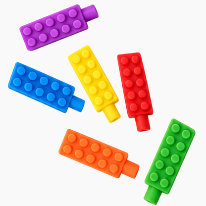 Mordedor sensorial lego para lápiz - Unidad